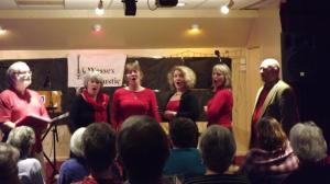 Opera singer pose for Wessex Folk and Acoustic Club, Blandford Forum